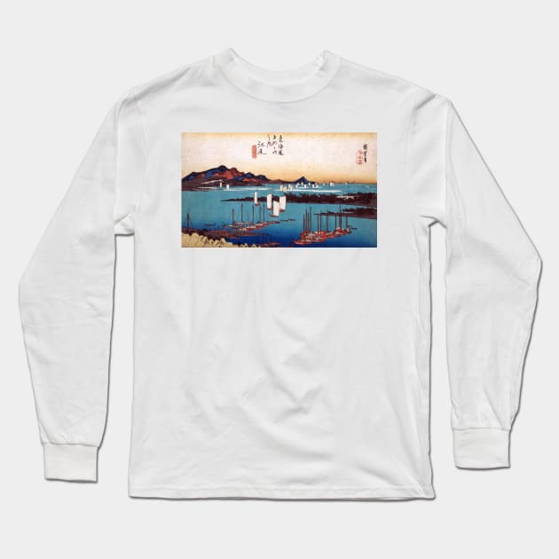 Utagawa Hiroshige Panorama of Miwo Pine Wood from Ejiri Long Sleeve T-Shirt by pdpress